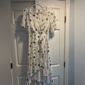 Calvin Klein polka dot midi dress w/lining.  Never worn, size 4